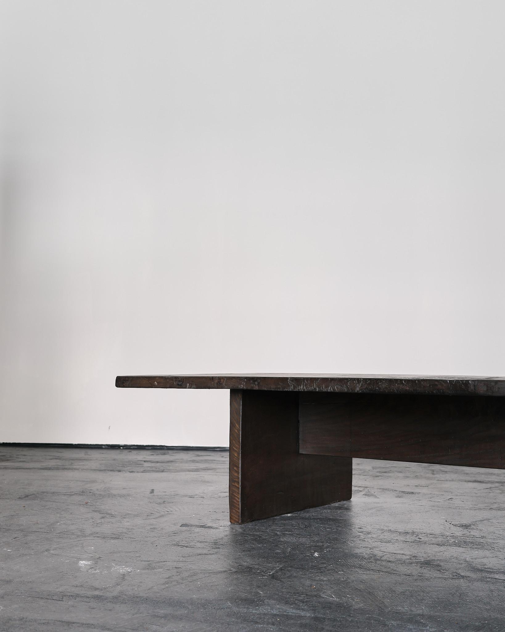 18th Century and Earlier XL Primitive Low Table In Dark 18th C. Portuguese Chestnut