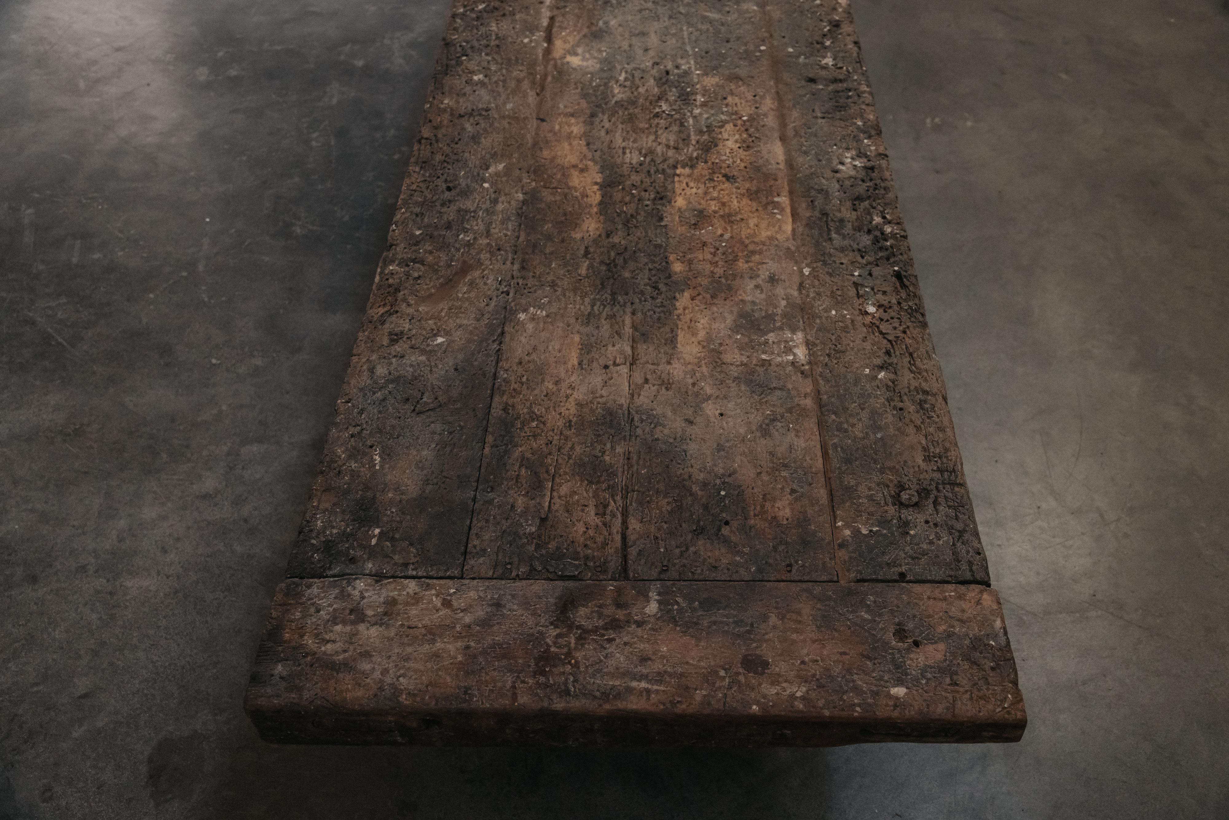 XL Primitive Oak Coffee Table From France, Circa 1940 For Sale 2