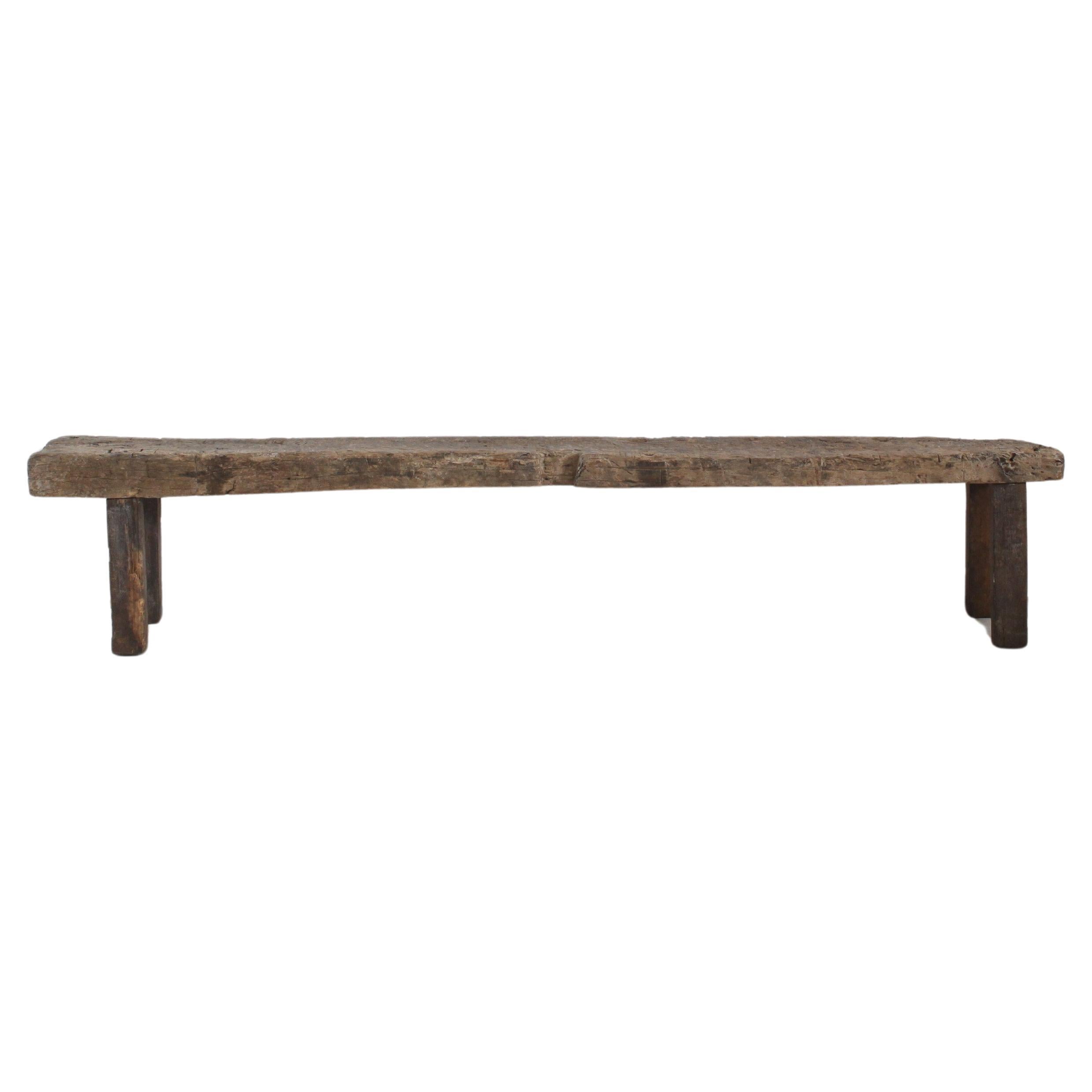 XL Primitive Portuguese Chestnut Bench Wabi Sabi For Sale