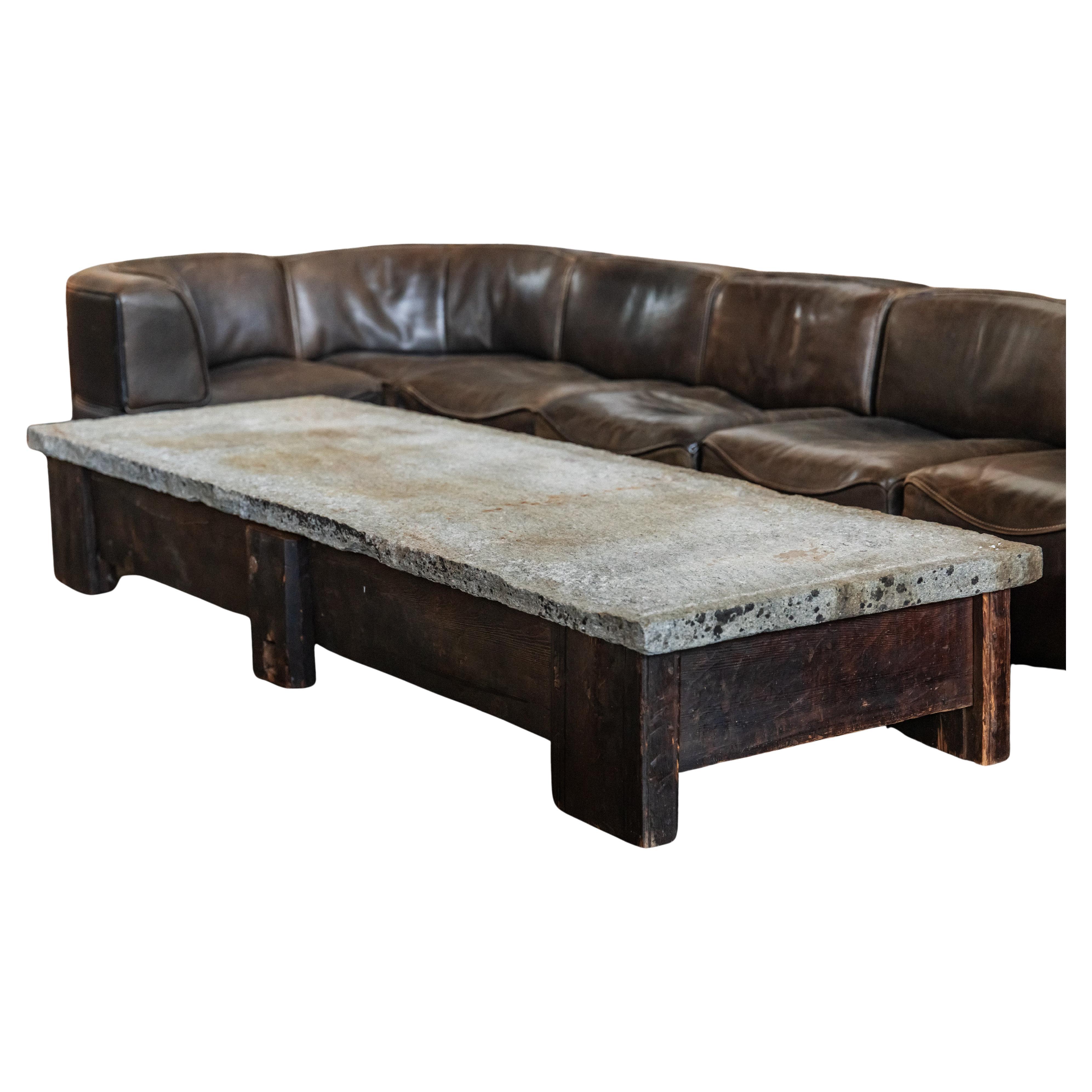 XL Primitive Stone Coffee Table From France, Circa 1850 For Sale