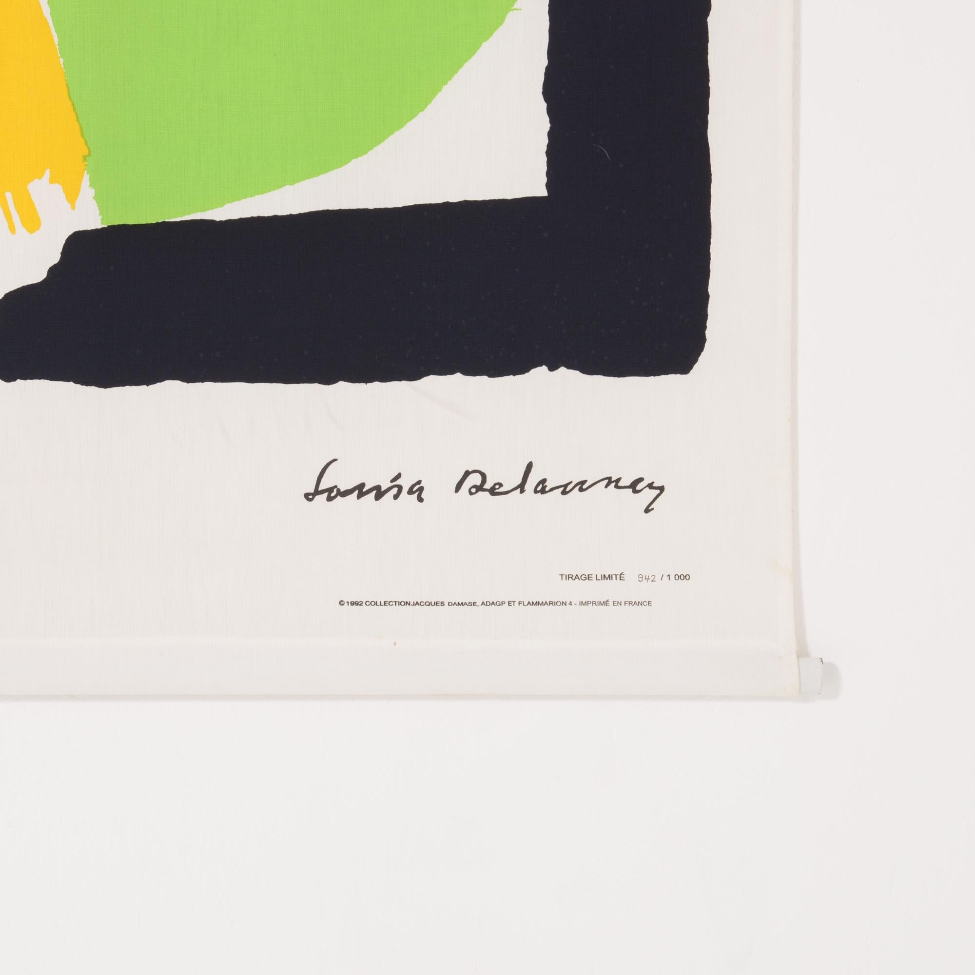 Mid-Century moderno Stampa extra large su tela di Sonia Delaunay di Jacques Damase, 1992