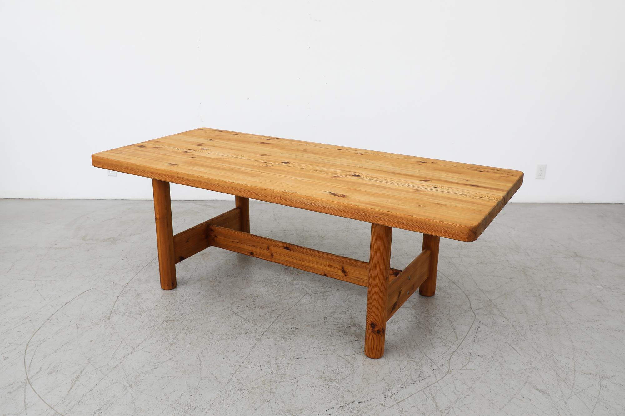 Danish XL Hand Waxed Pine Dining Table by Rainer Daumiller for Hirtshals Savvaerk  For Sale