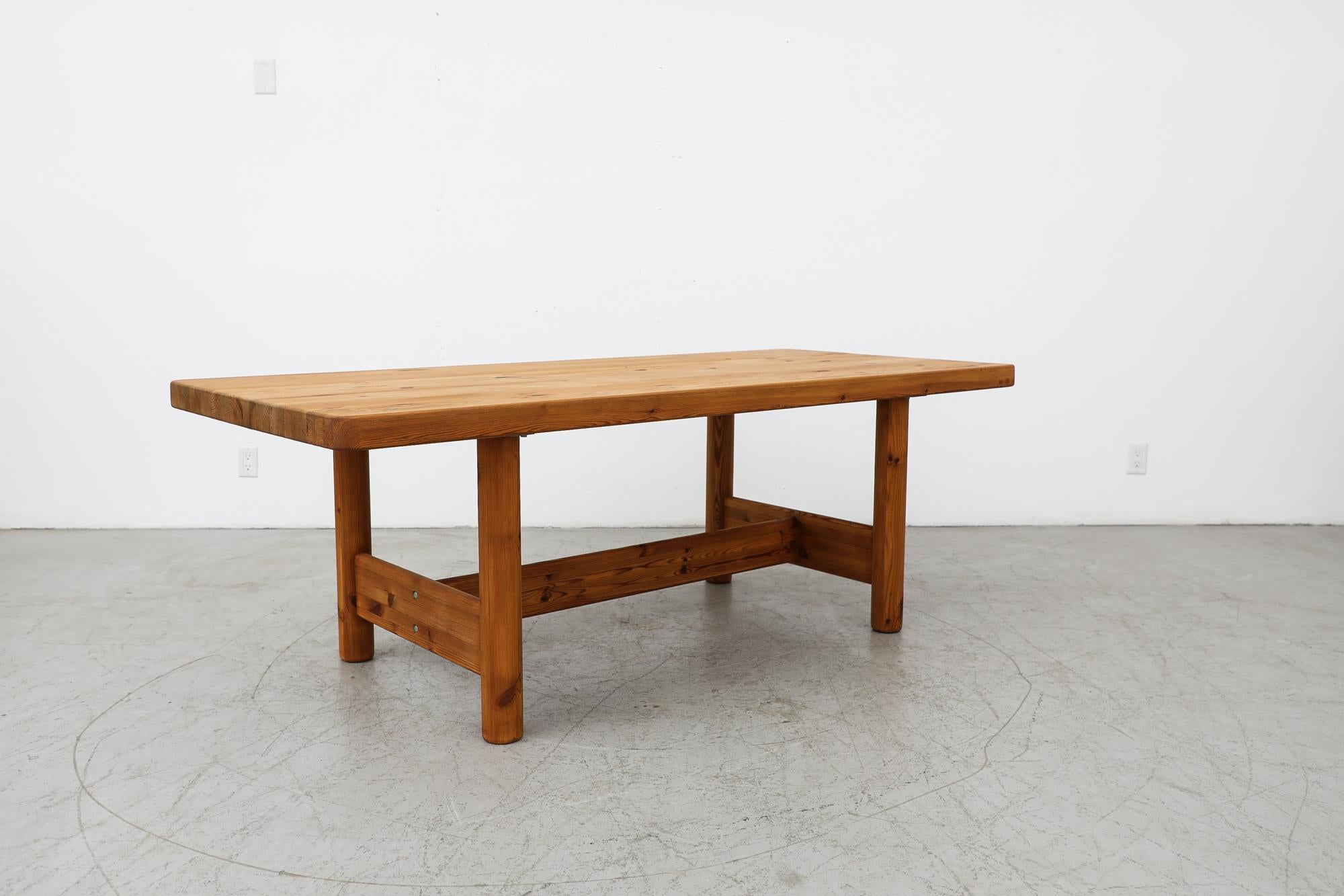 Mid-20th Century XL Hand Waxed Pine Dining Table by Rainer Daumiller for Hirtshals Savvaerk  For Sale