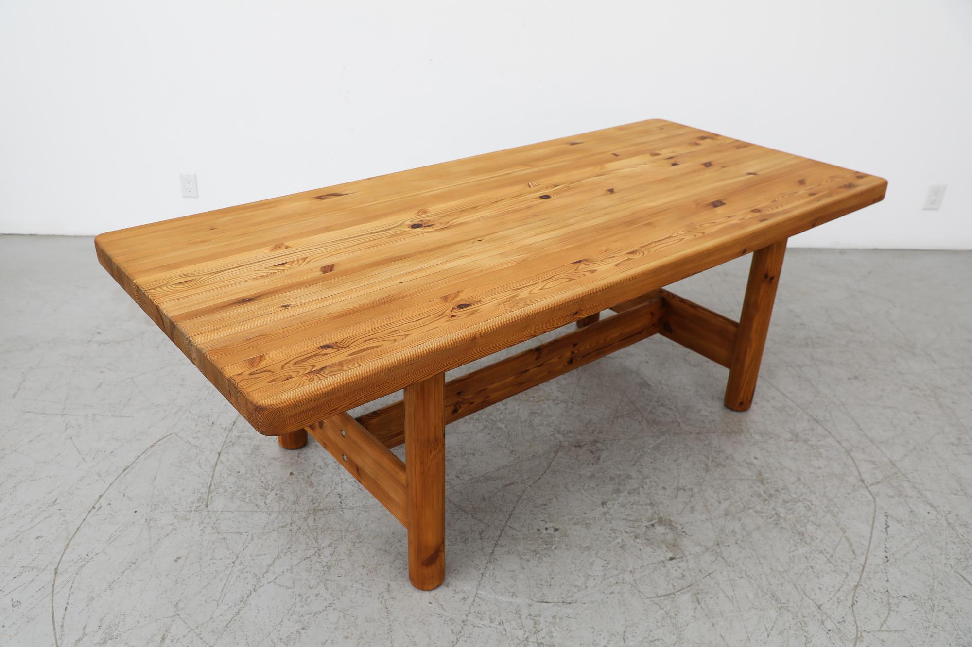 XL Hand Waxed Pine Dining Table by Rainer Daumiller for Hirtshals Savvaerk  For Sale 1