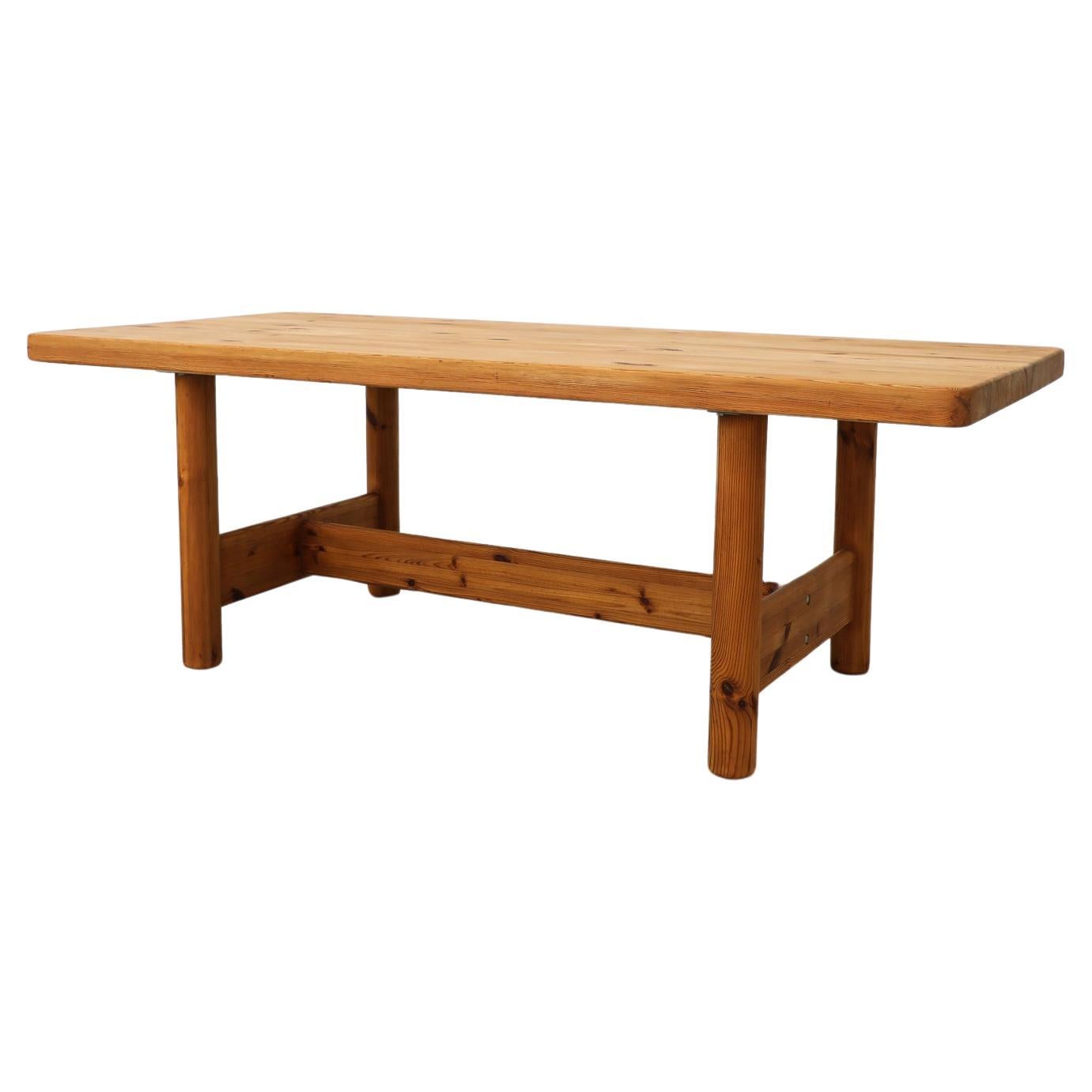 XL Hand Waxed Pine Dining Table by Rainer Daumiller for Hirtshals Savvaerk  For Sale