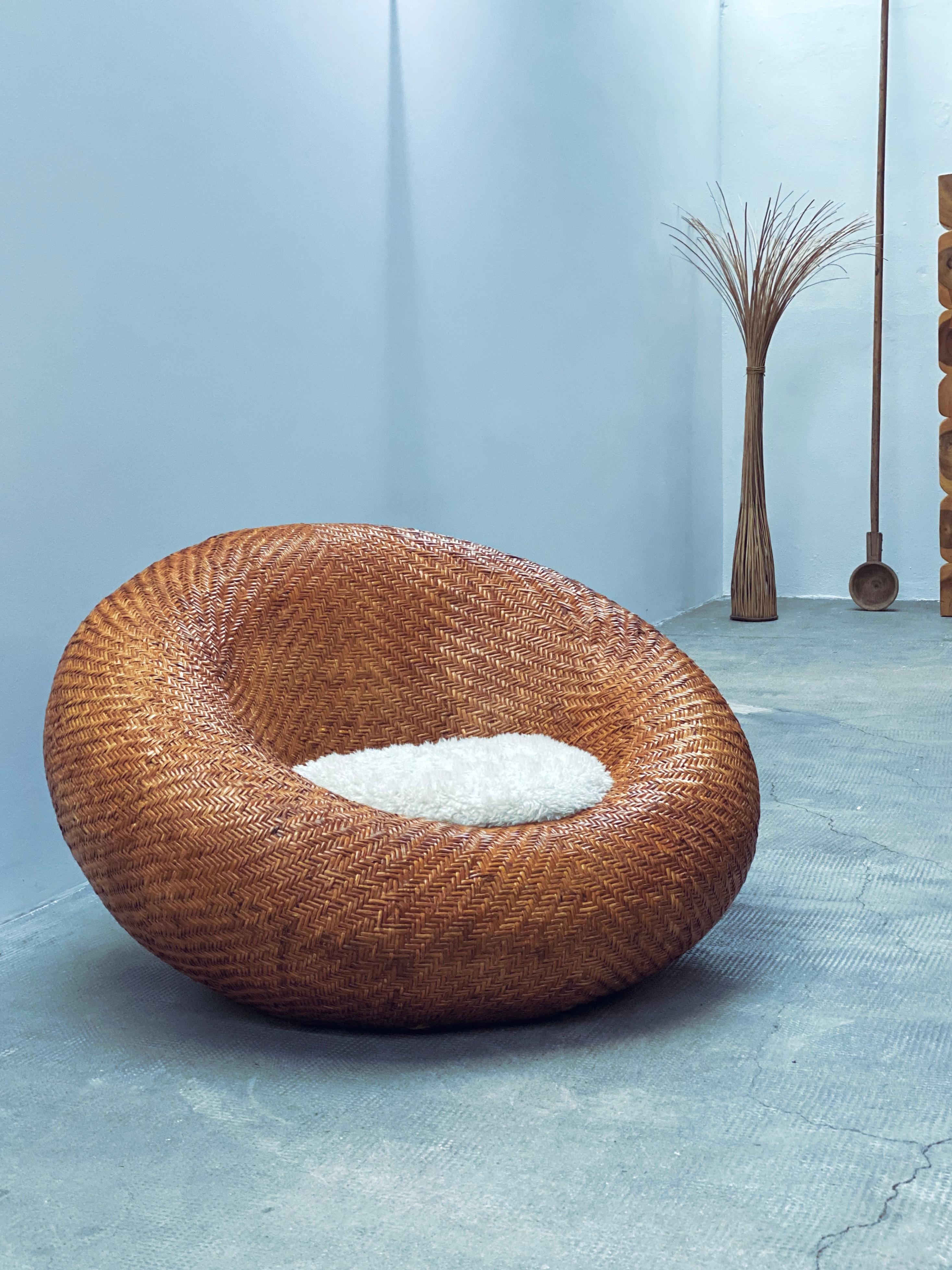 Mid-Century Modern XL Rattan Geflecht 