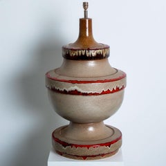 XL Red Taupe Ceramic Table Lamp, Germany