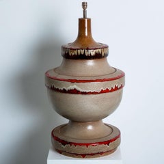 XL Red Taupe Ceramic Table Lamp, Germany
