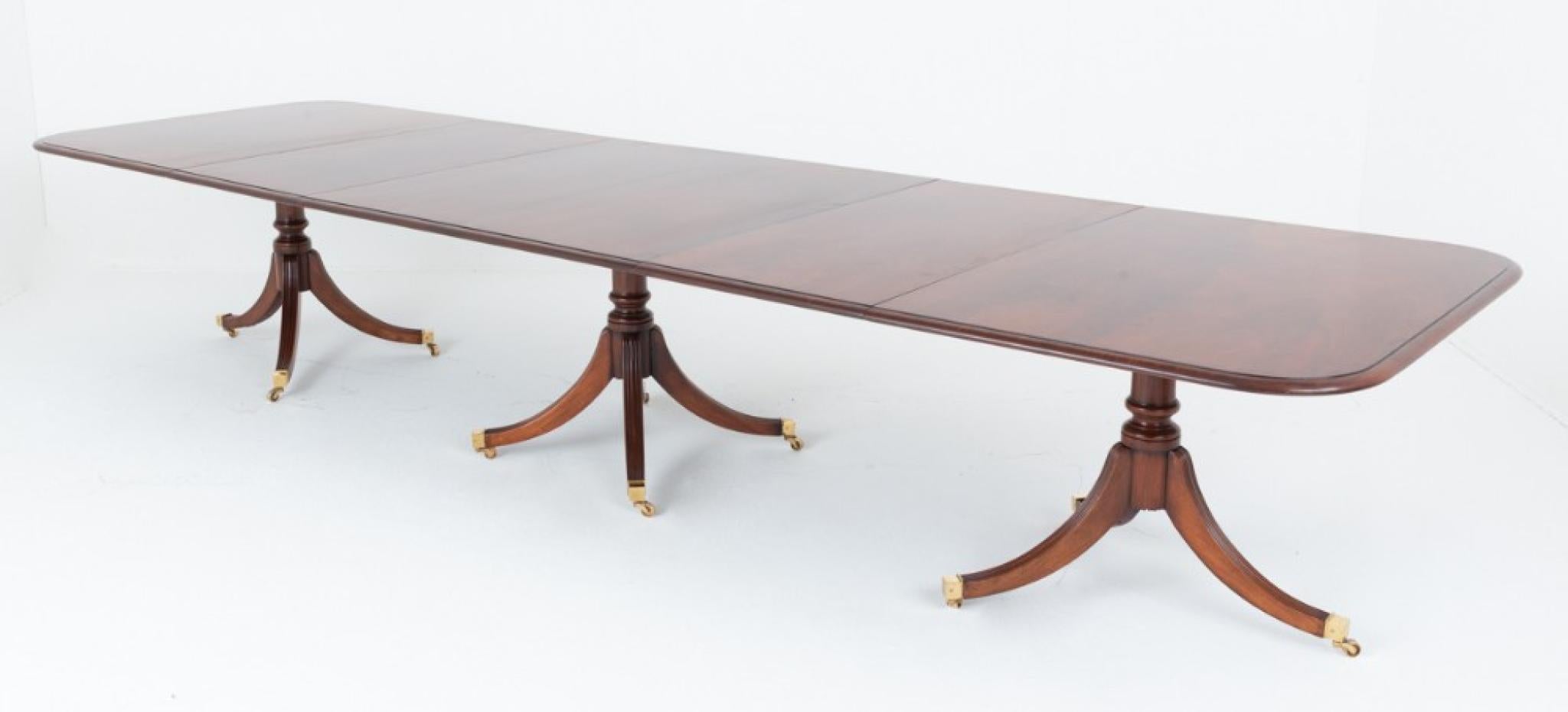 XL Regency Dining Table Pedestal 16 Seater Mahogany For Sale 1