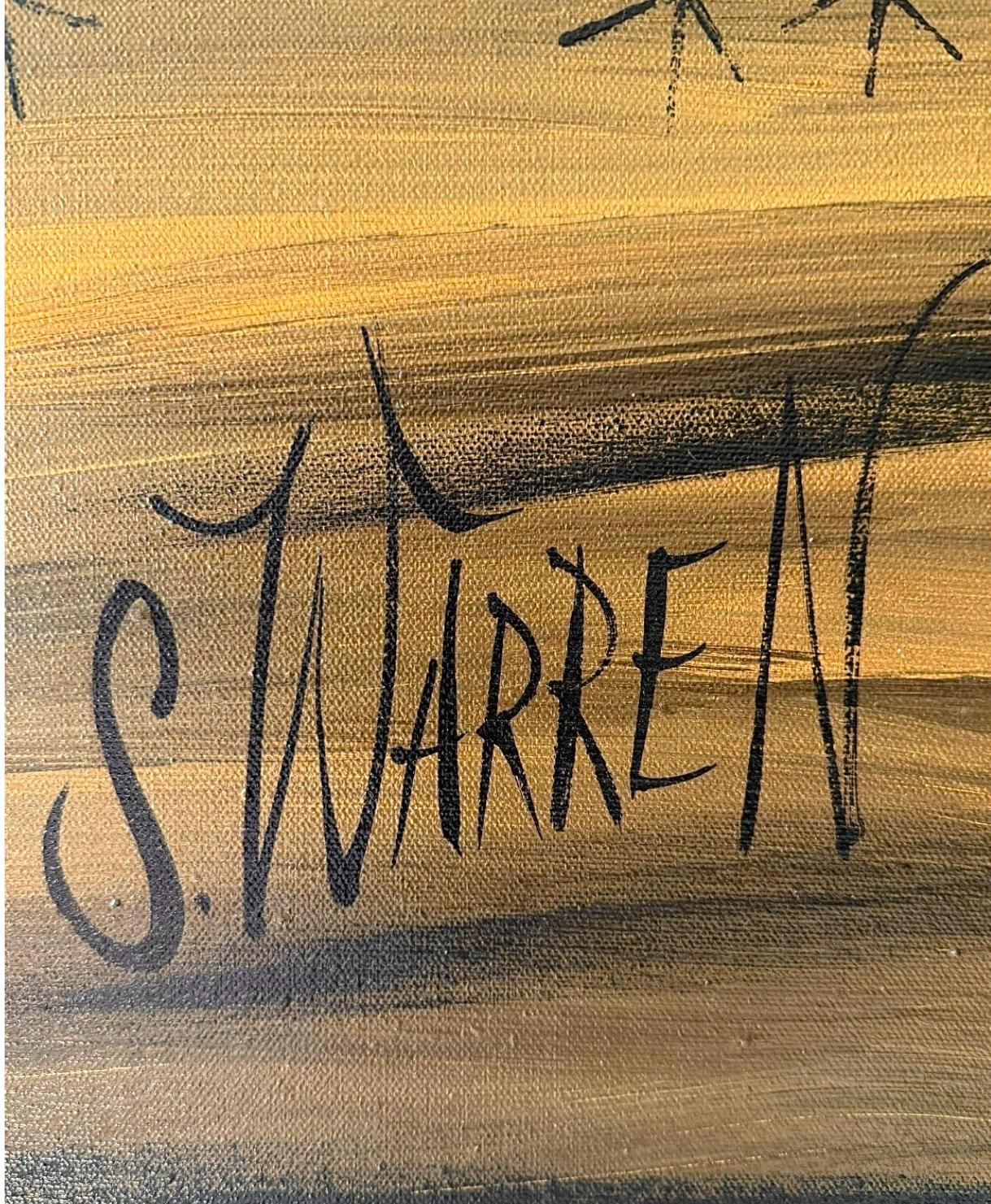 20ième siècle XL Robert McCaine style Mid Century Modern Shore Birds Nautical Painting Warren en vente