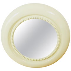 Extra Large Round American Beige Wall Mirror, 1970s