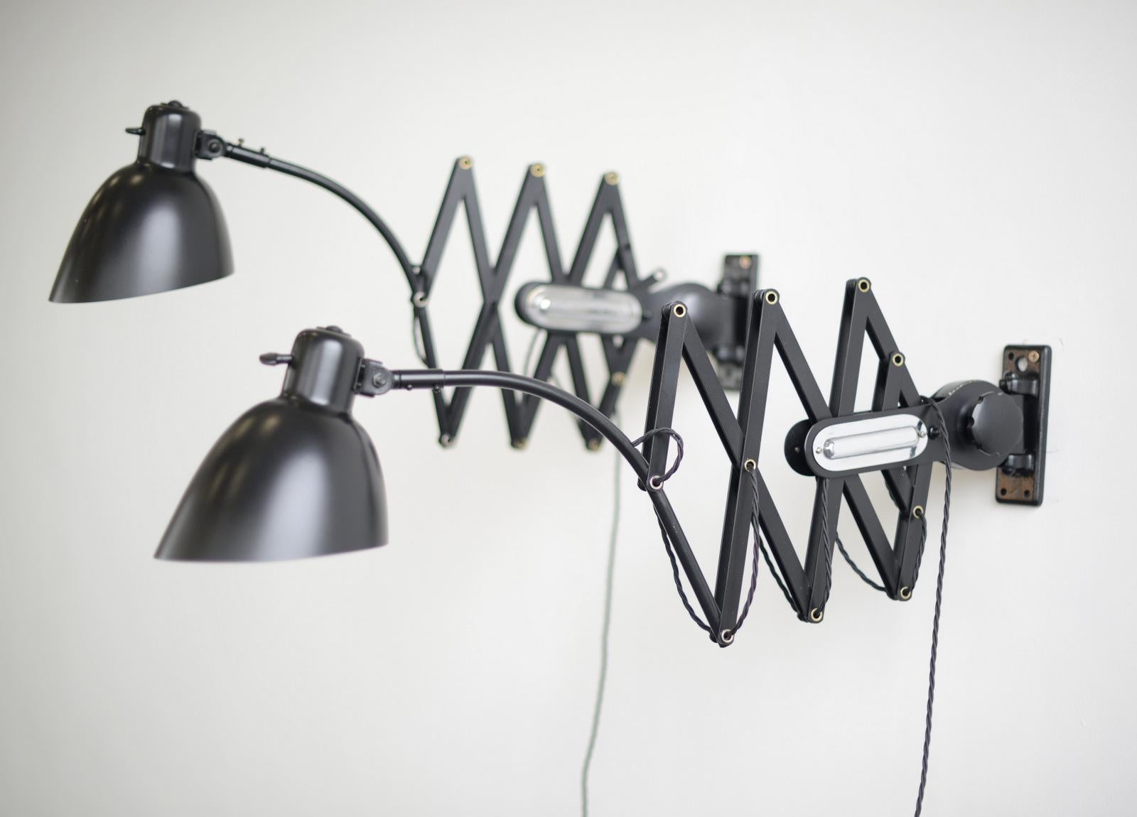 Extra Large Scissor Lamps by Schaco, circa 1930s 1