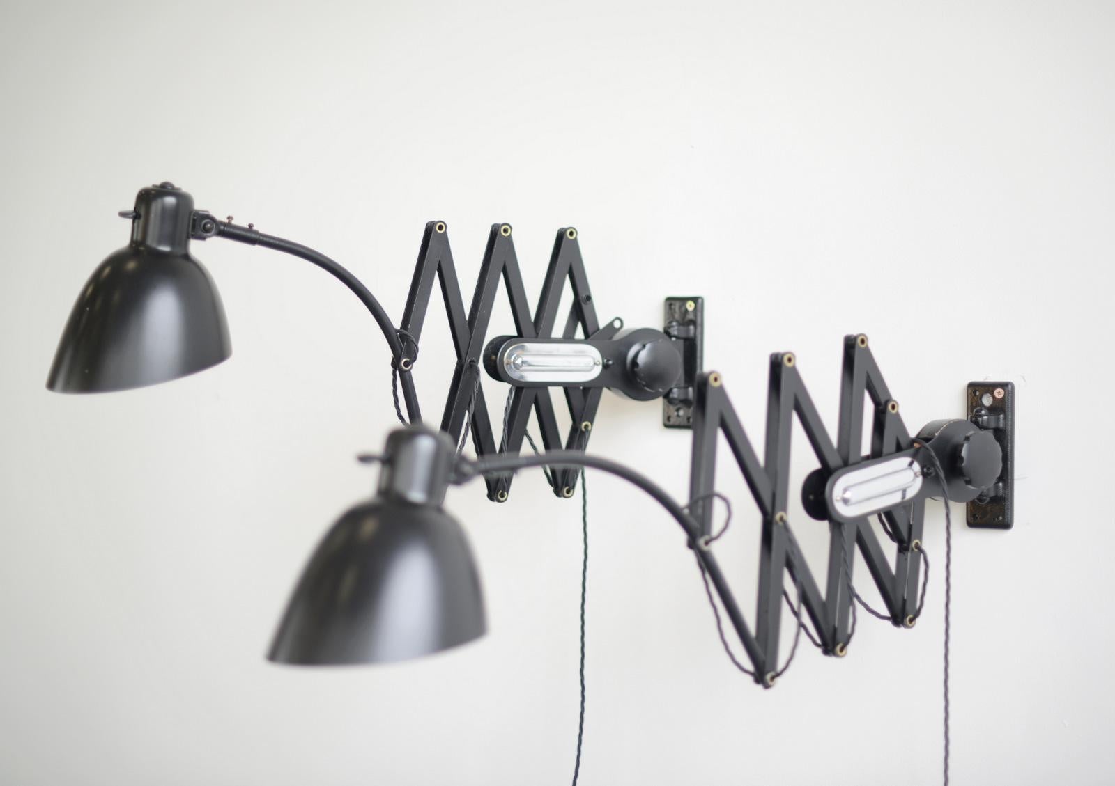 Extra Large Scissor Lamps by Schaco, circa 1930s 2