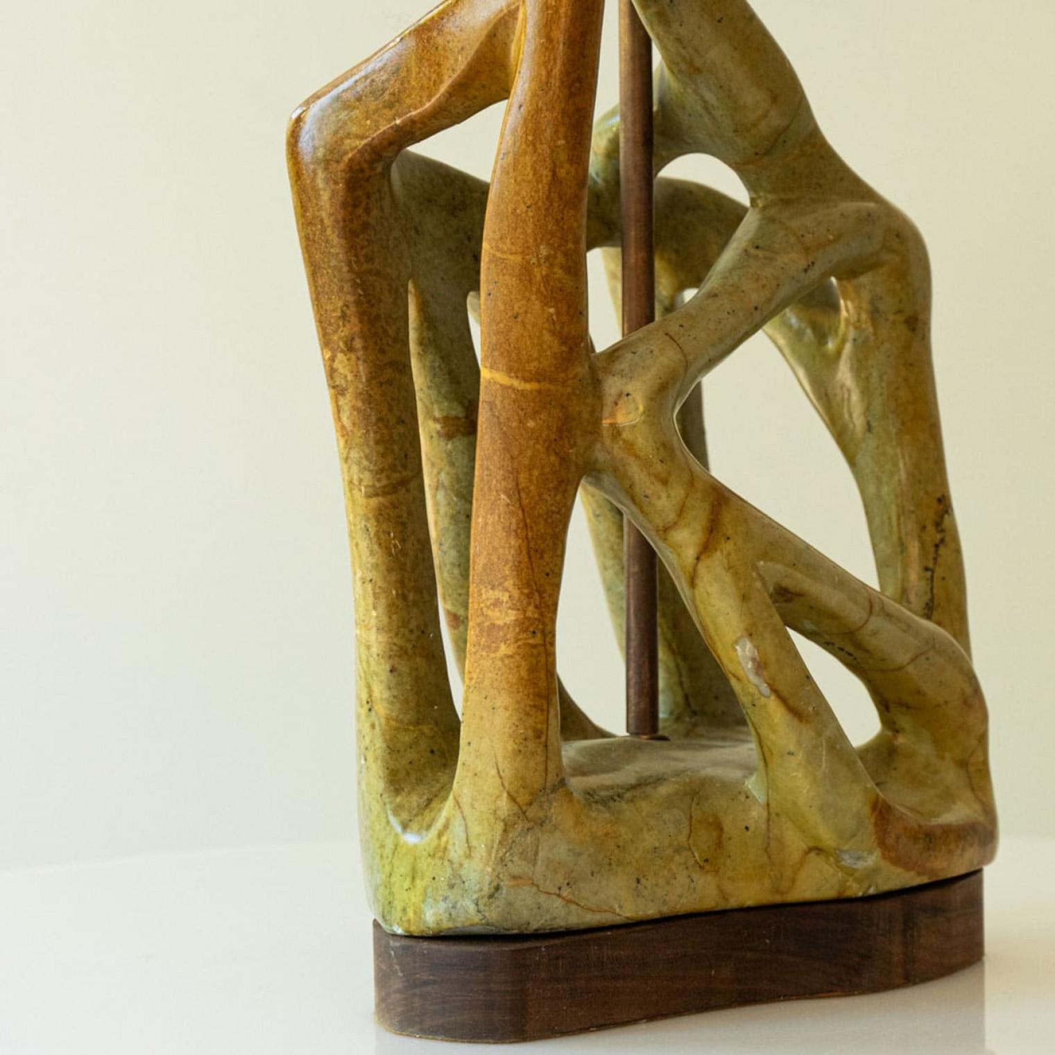 XL Serpentine Table Lamp, New Lampshade by R. Houben, 1970s in vendita 2