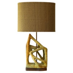 XL Serpentine Table Lamp, New Lampshade by R. Houben, 1970s