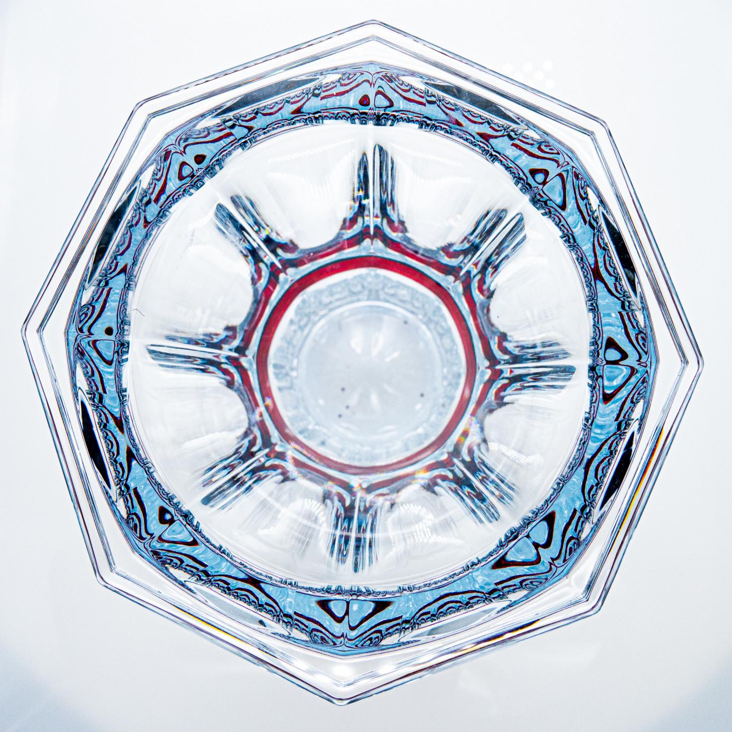 French XL Set of 2 Large Saint Louis Vases, Deep Red Crystal, France For Sale