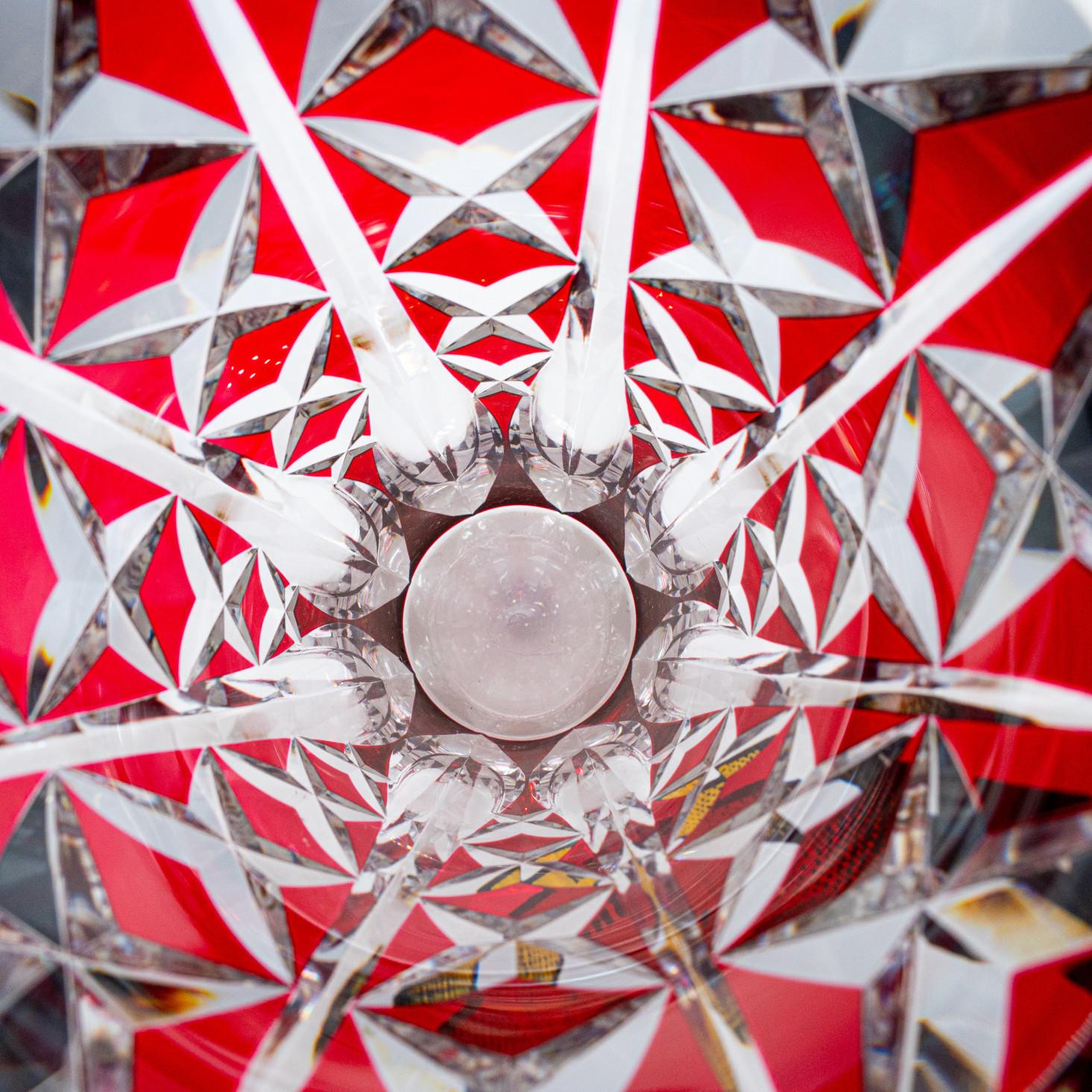 XL Set of 2 Large Saint Louis Vases, Deep Red Crystal, France For Sale 2