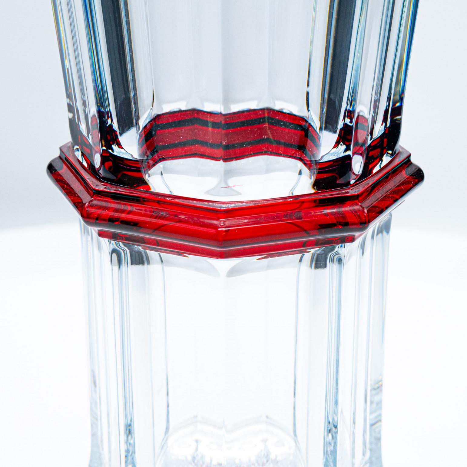 XL Set of Large Baccarat And Saint Louis Vases, Deep Red Crystal, France For Sale 5