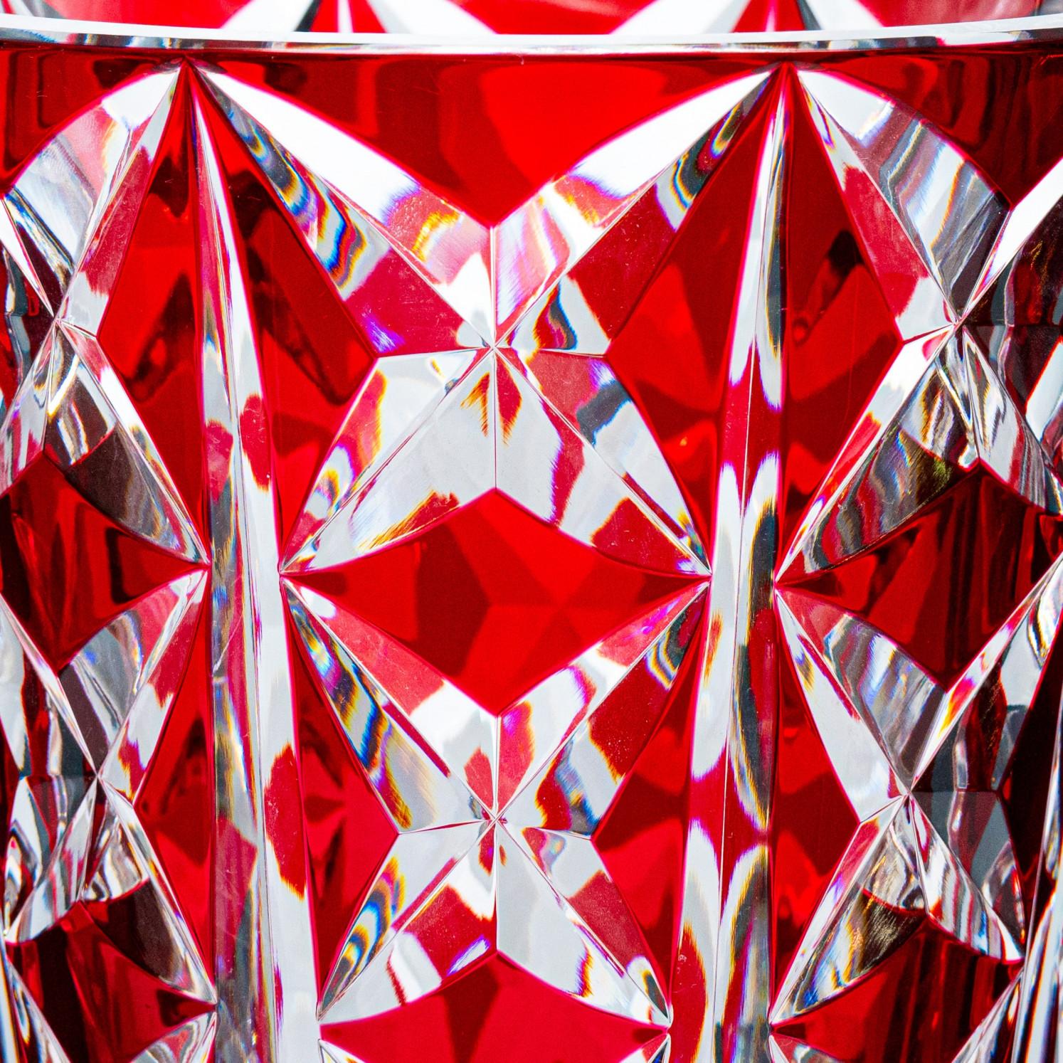 Set di grandi vasi Baccarat e Saint Louis, cristallo rosso intenso, Francia in vendita 6