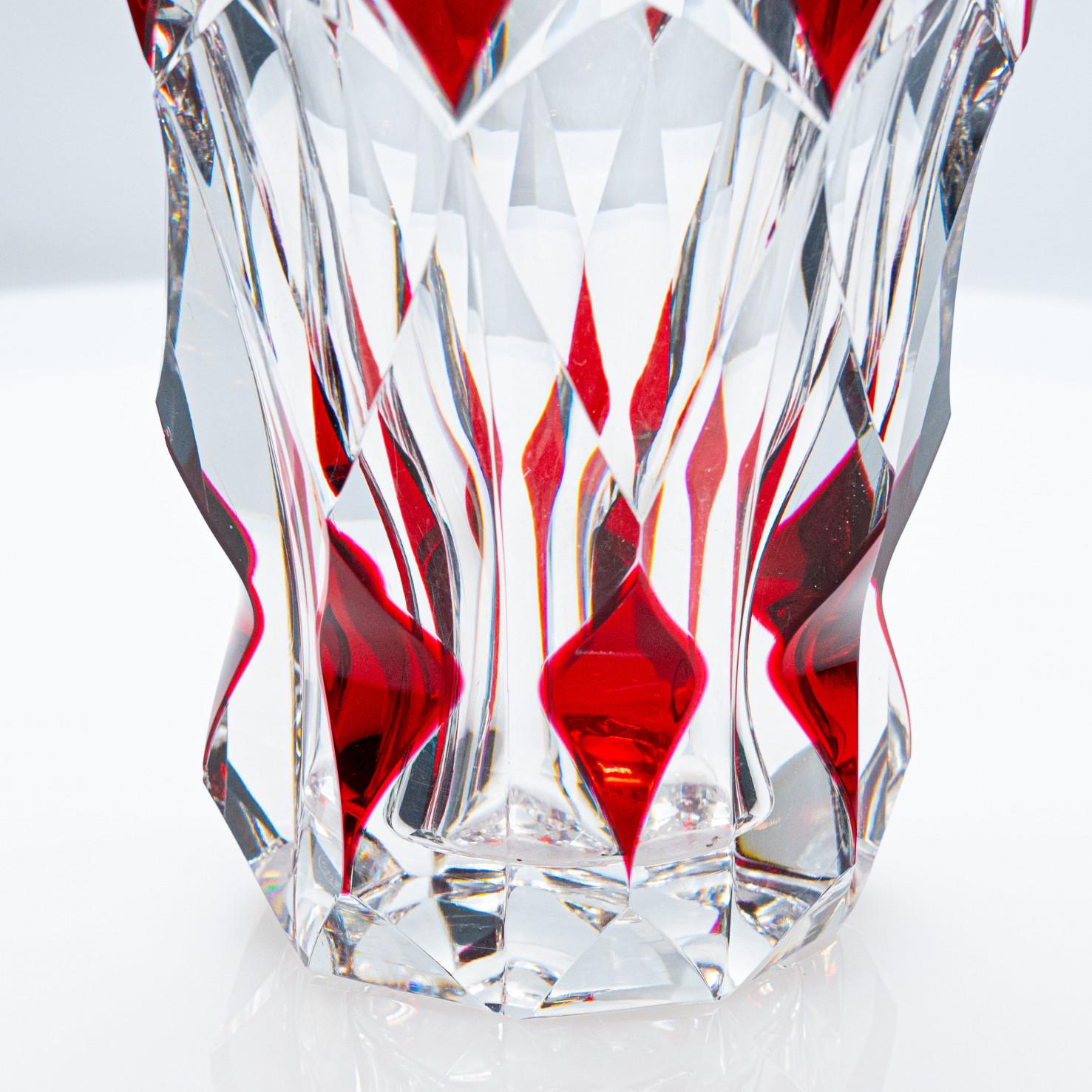 Set di grandi vasi Baccarat e Saint Louis, cristallo rosso intenso, Francia in vendita 9