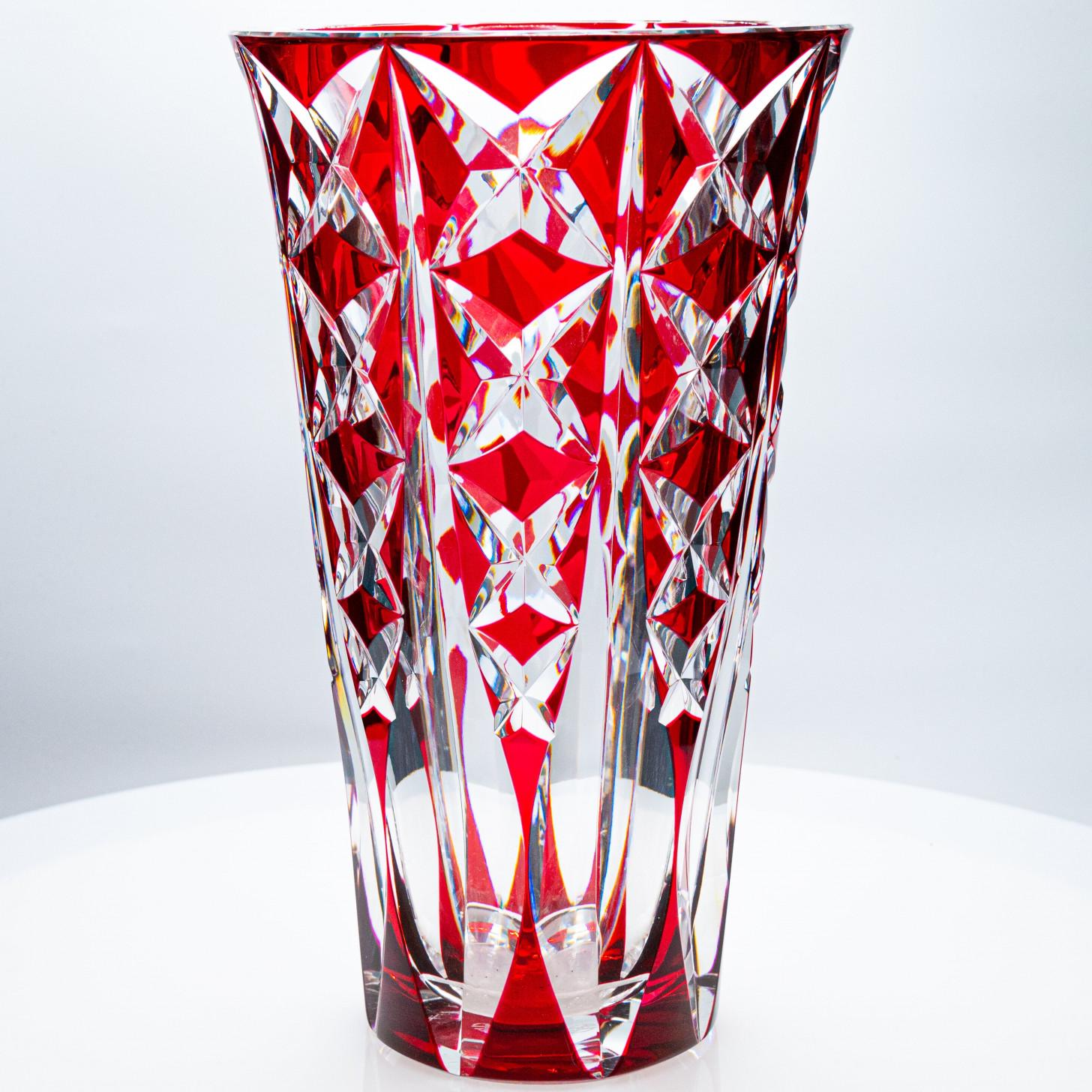 XL Set of Large Baccarat And Saint Louis Vases, Deep Red Crystal, France For Sale 11