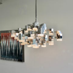 Lampe suspendue de taille XL par Gaetano Sciolari:: années 1960