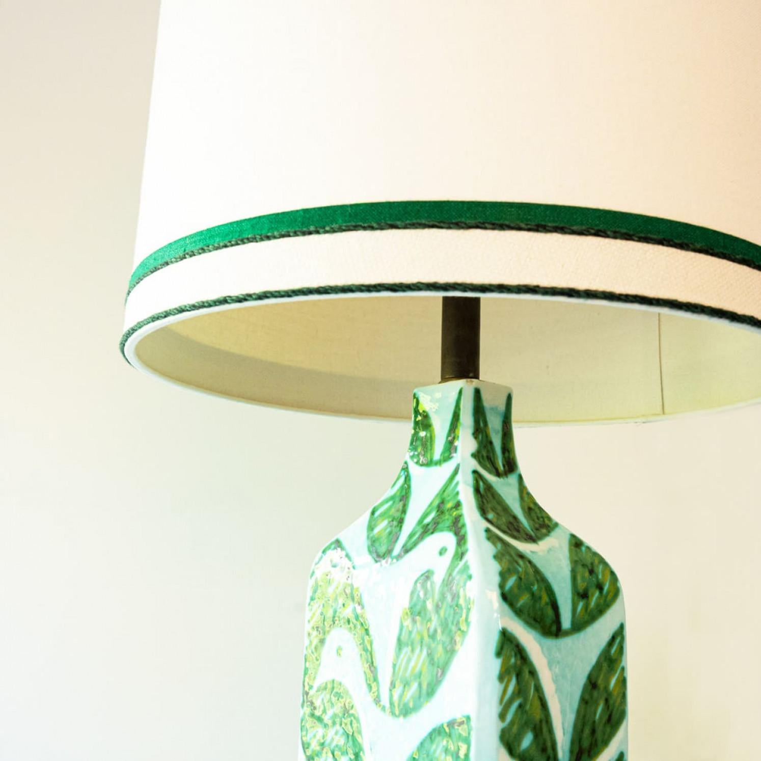 Lampada da terra XL Smaragd and Light in ceramica turchese, paralume nuovo di R. Houben in vendita 2