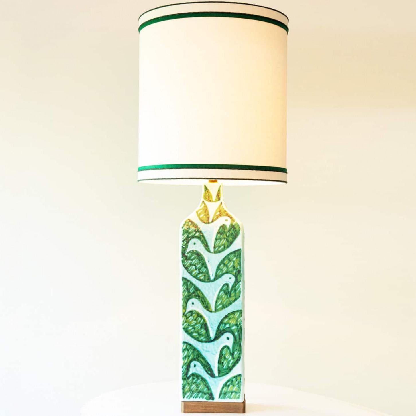 Lampada da terra XL Smaragd and Light in ceramica turchese, paralume nuovo di R. Houben in vendita 1
