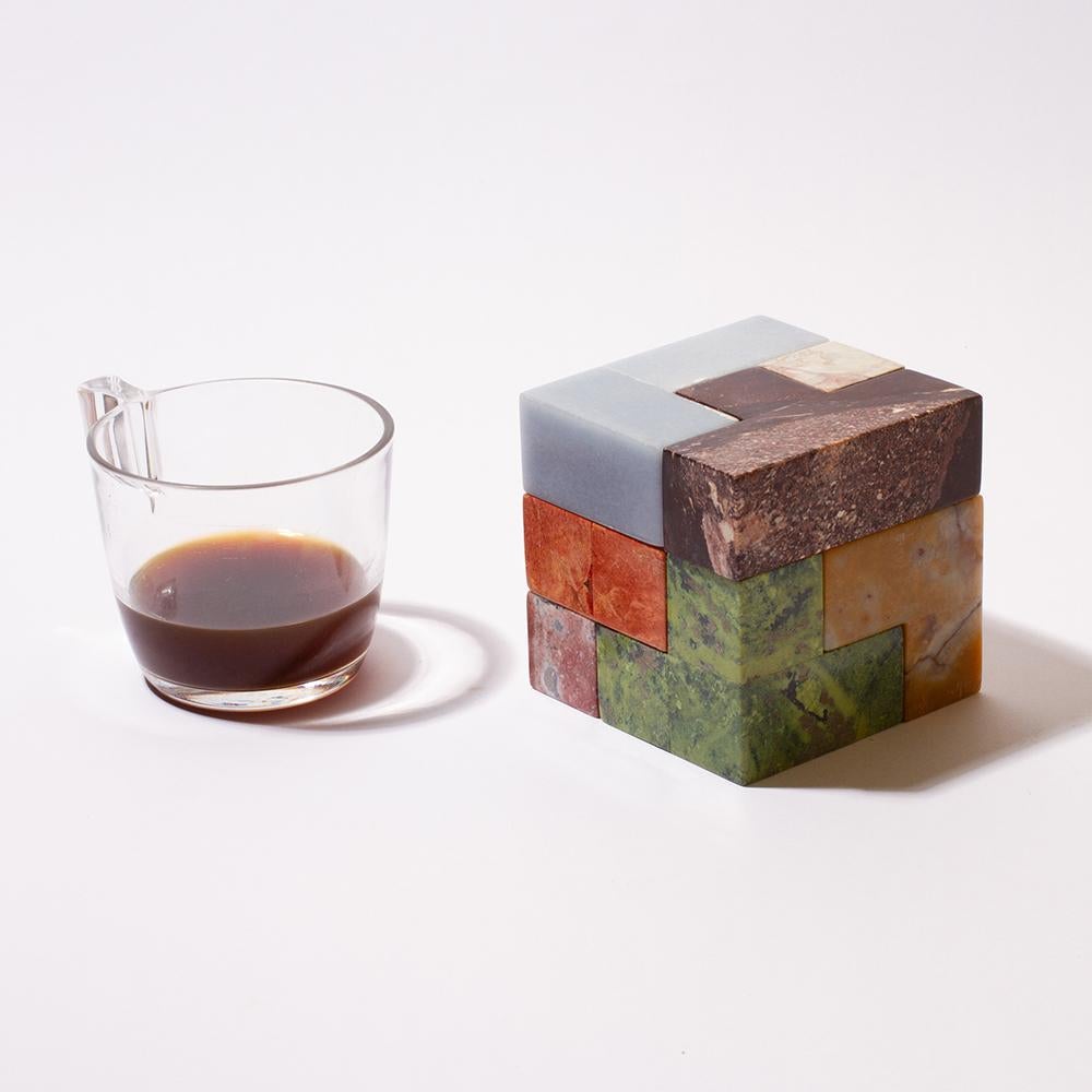 Intagliato Puzzle di gemme colorate XL Soma Cube 3D in vendita
