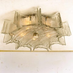 XL Star Shaped Glass Flush Mount, 1960s
