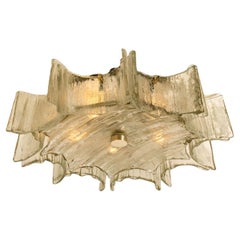 XL Star Shaped Glass Flush Mount, 1960s