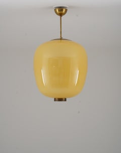 Pendentifs suédois modernes XL en laiton et verre