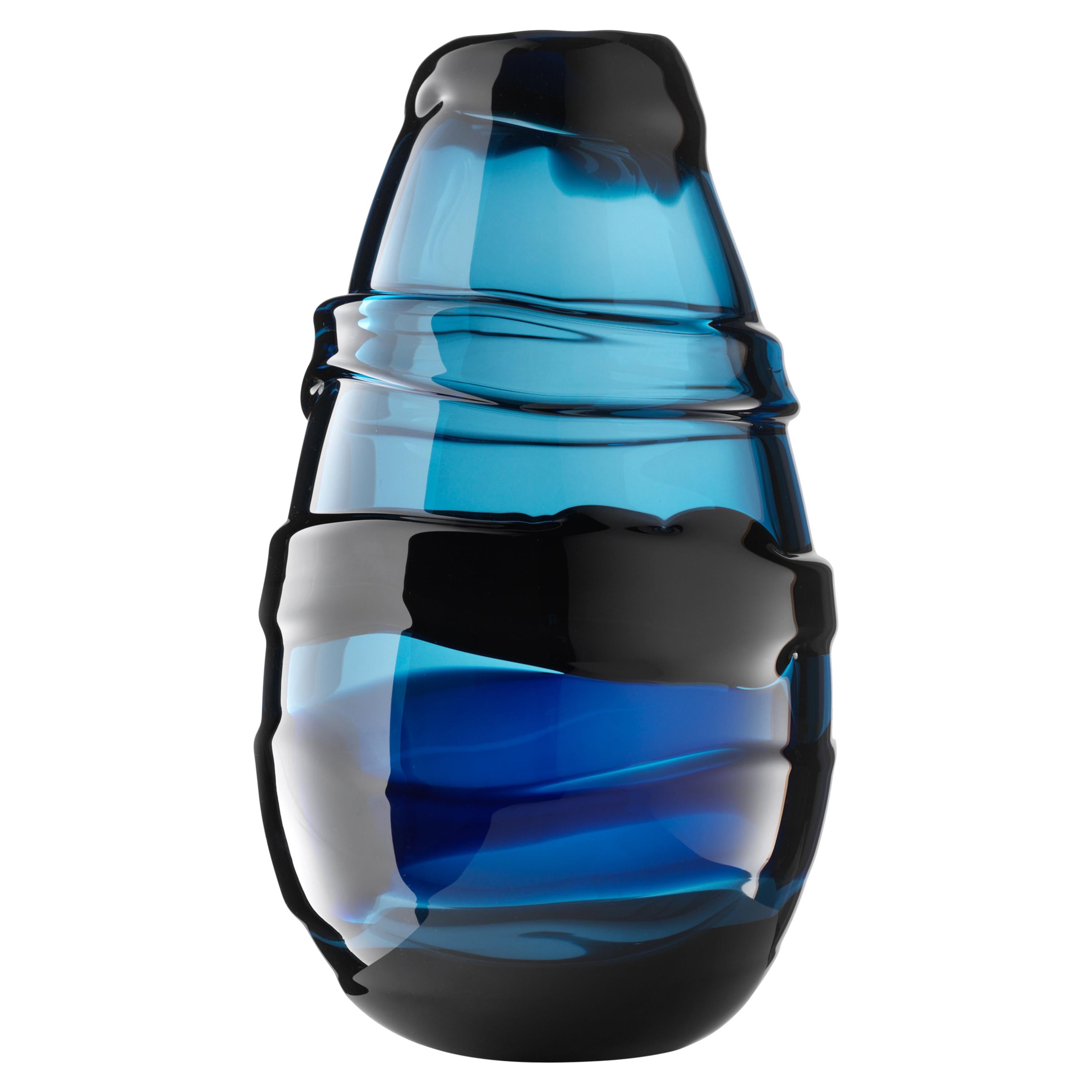 Blue (02384) Extra Large Tall Sassi Vases in Hand-Blown Murano Glass by Luciano Gaspari