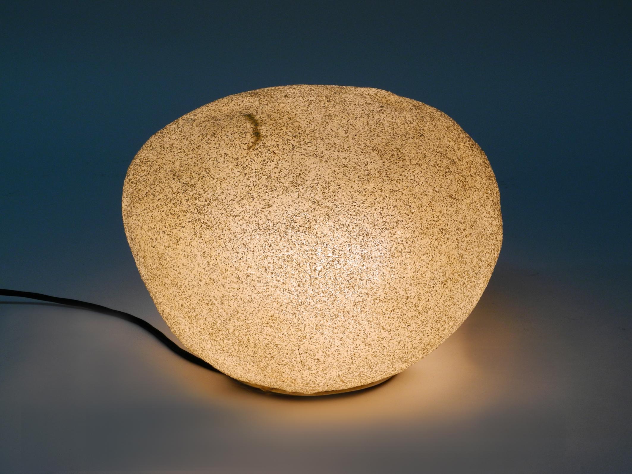 Mid-20th Century XL Tecta 1960s Floor Lamp Made of Fiberglass in the Shape of a Stone or Rock
