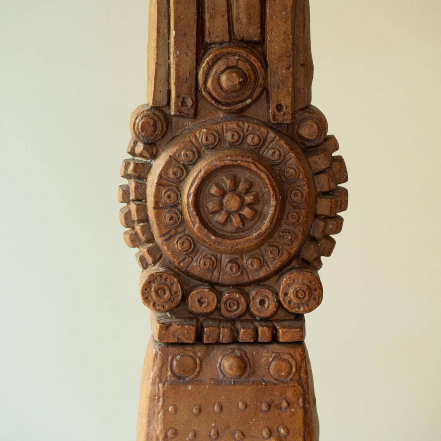 Lampe de bureau XL à porte en céramique terraccota R Rooke, abat-jour de R. Houben, 1960 en vente 2