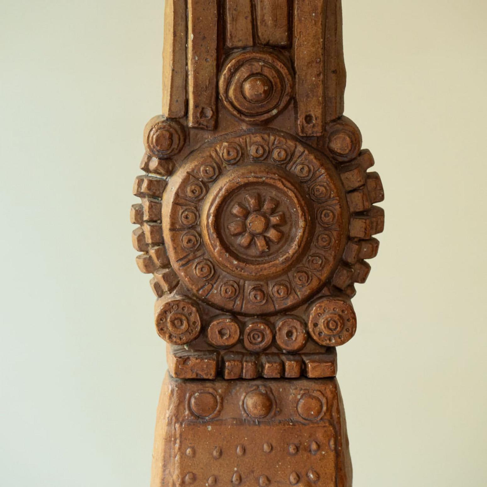 XL Terraccota Ceramic FLoor Table Lamp R Rooke, paralume di R. Houben, 1960 in vendita 1