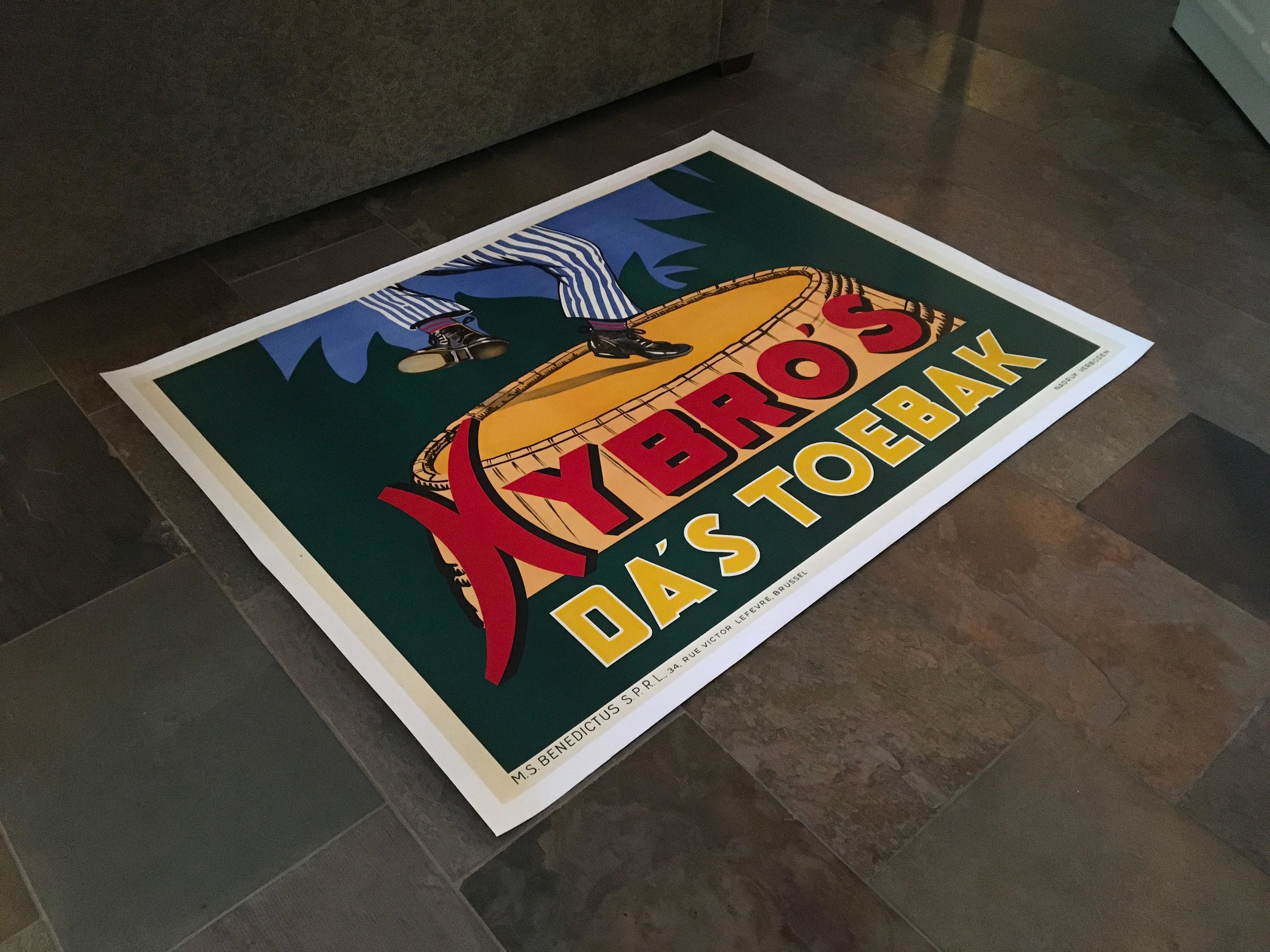 XL Tobacco Poster Nybro's Toebak In Good Condition For Sale In Retie, BE