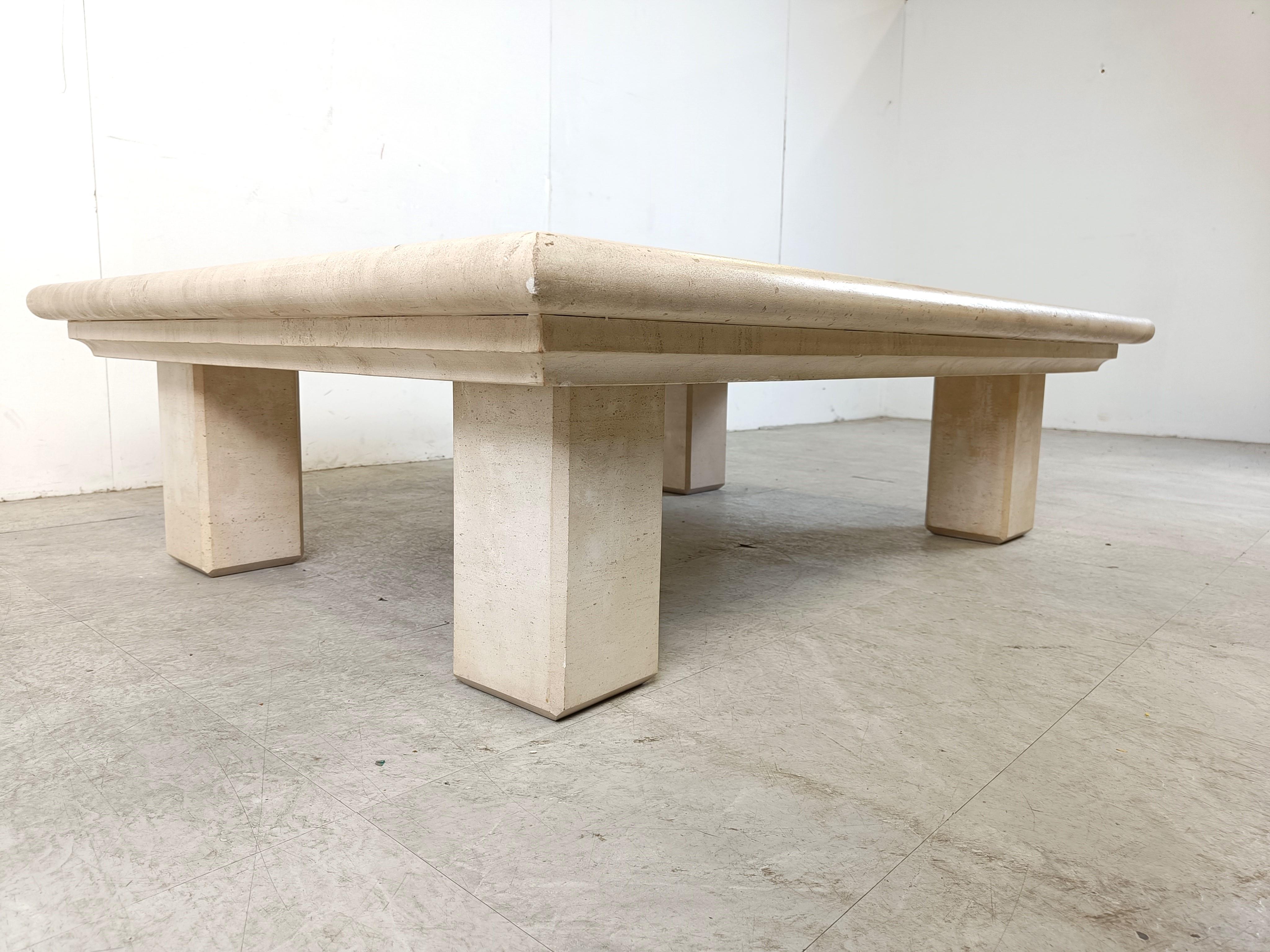 XL Travertine Coffee Table 1970s, Italy 21