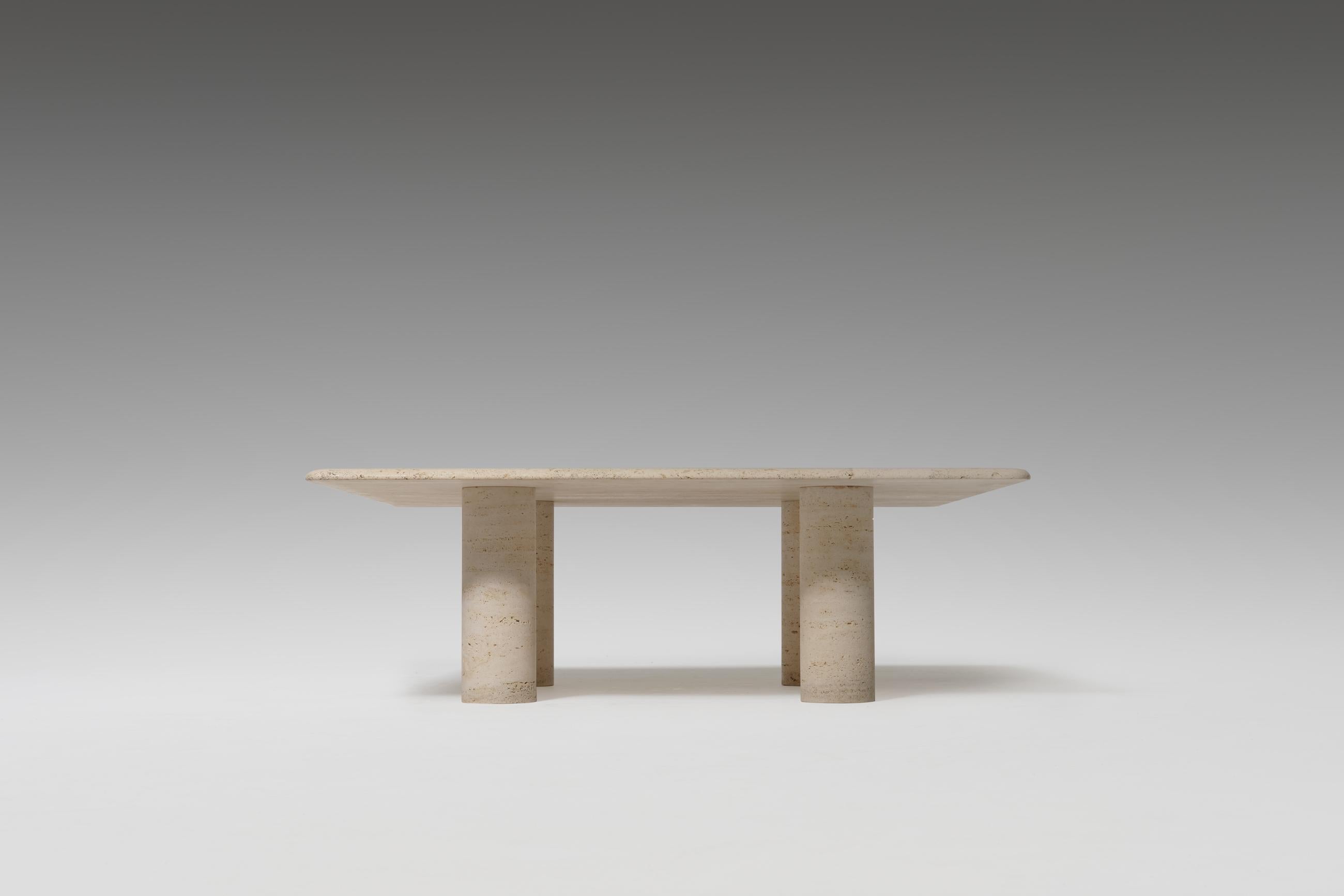 Italian Extra Large Travertine Coffee Table by Up & Up, Italy, 1970s