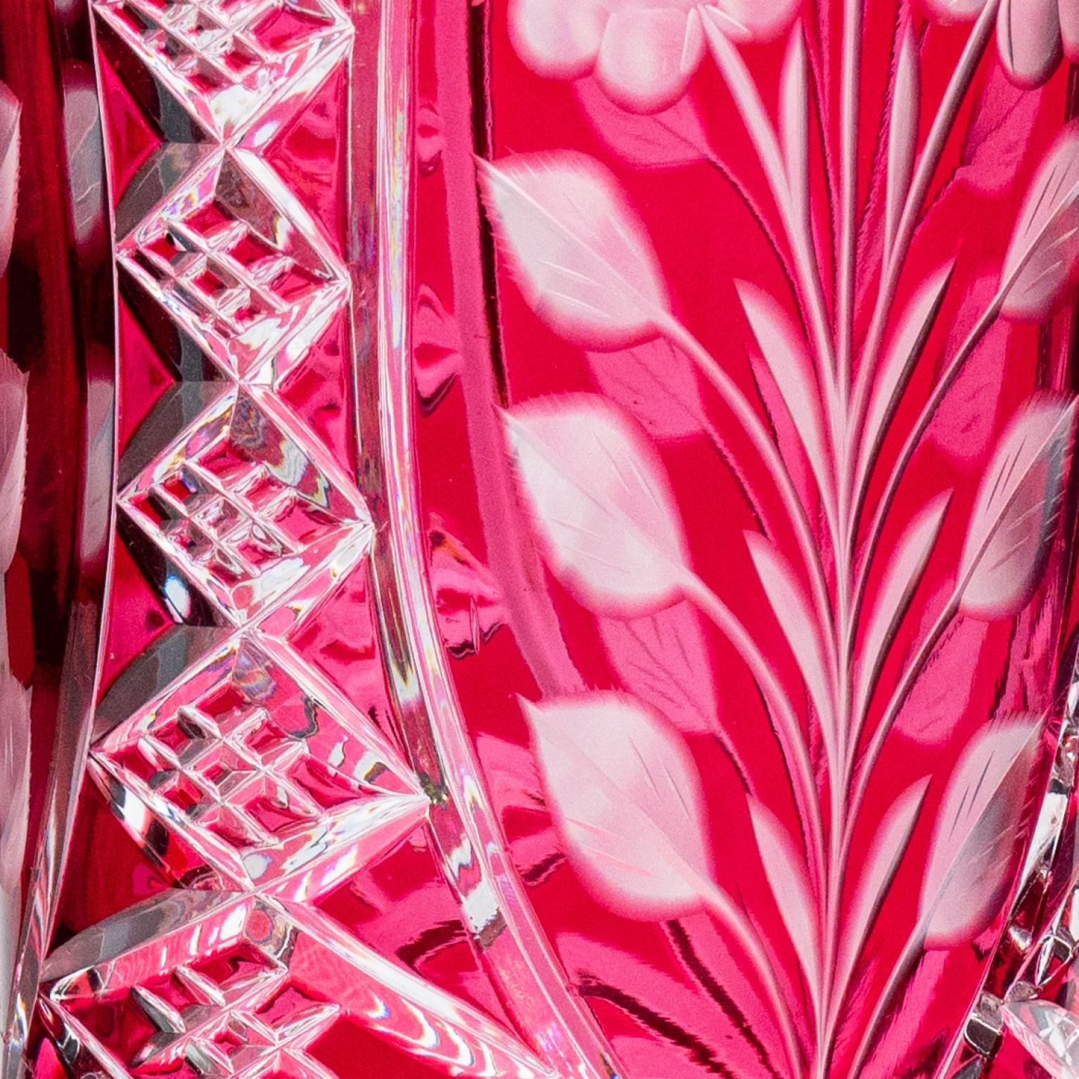 Jarrón XL, cristal superpuesto rojo rosa intenso, París, 1950 Otro en venta