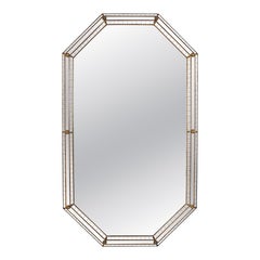 XL Venetian Modern Octagonal Wall Mirror with Brass Details (Miroir octogonal moderne vénitien avec détails en laiton)