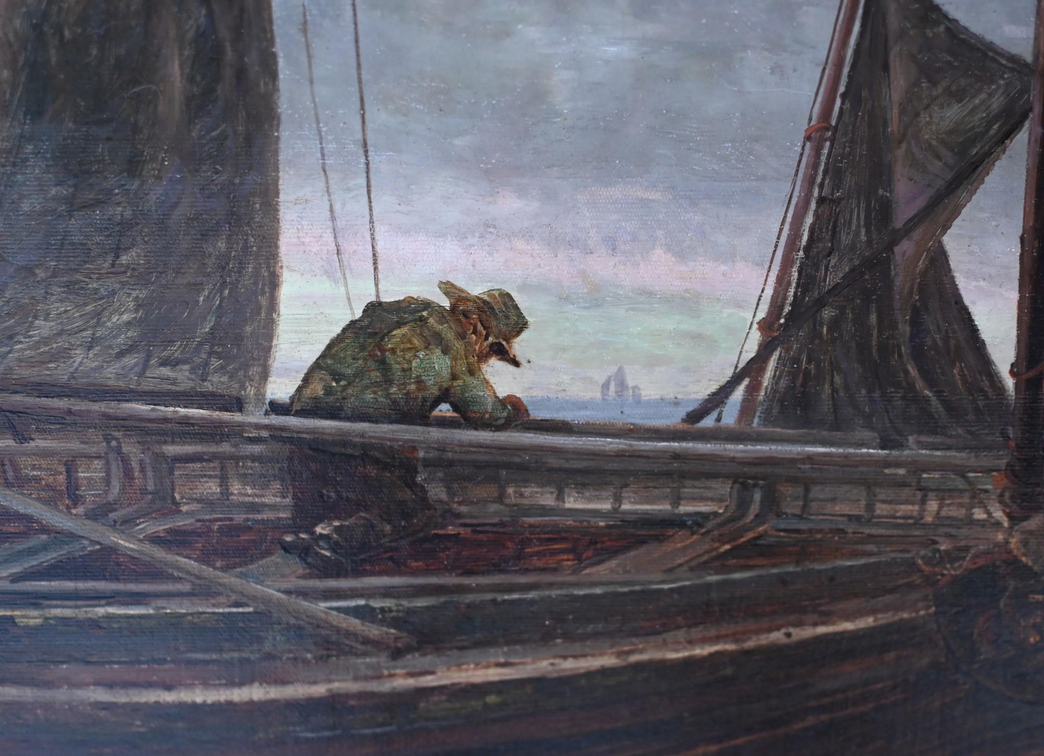 XL Pintura al óleo victoriana Costa marítima de Norfolk 1860 6 Pies en venta 5