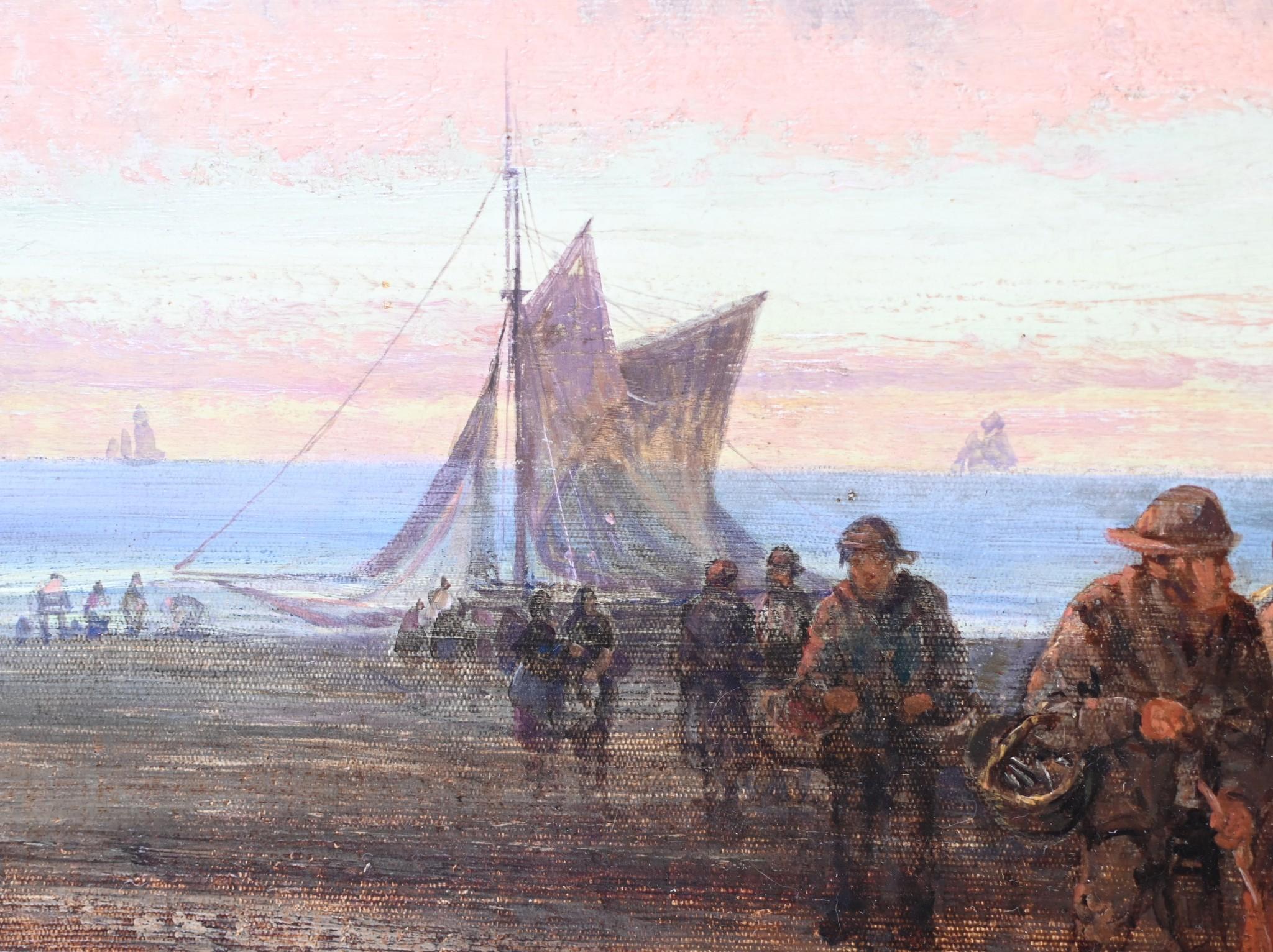 XL Pintura al óleo victoriana Costa marítima de Norfolk 1860 6 Pies en venta 2