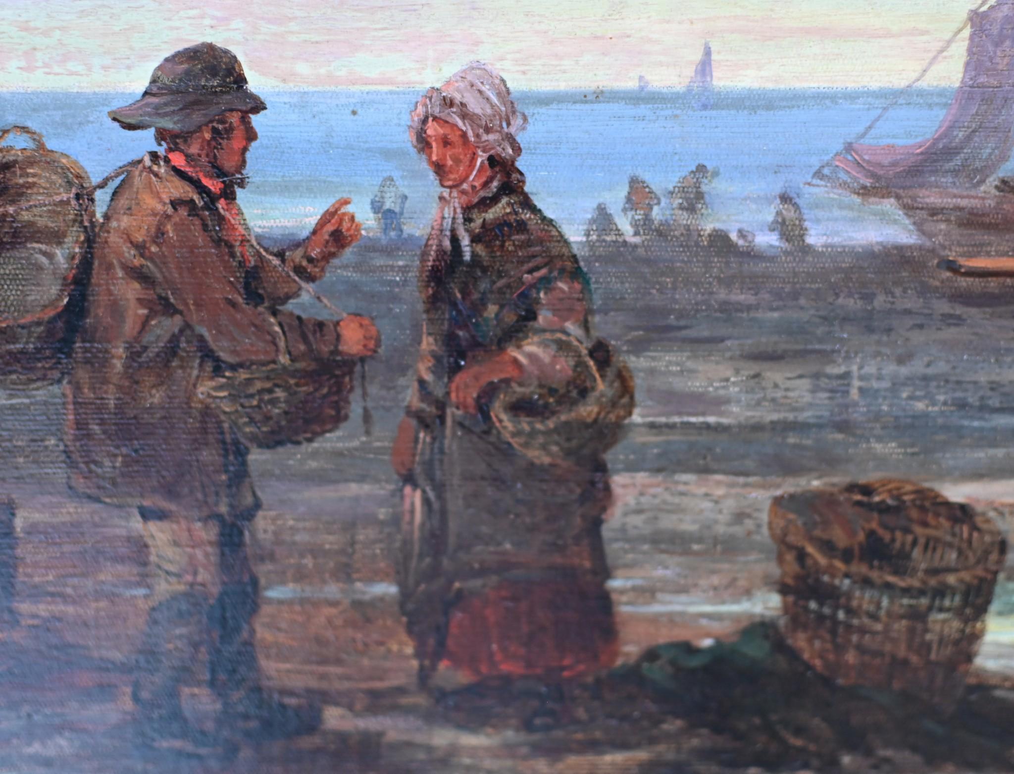 XL Pintura al óleo victoriana Costa marítima de Norfolk 1860 6 Pies en venta 4