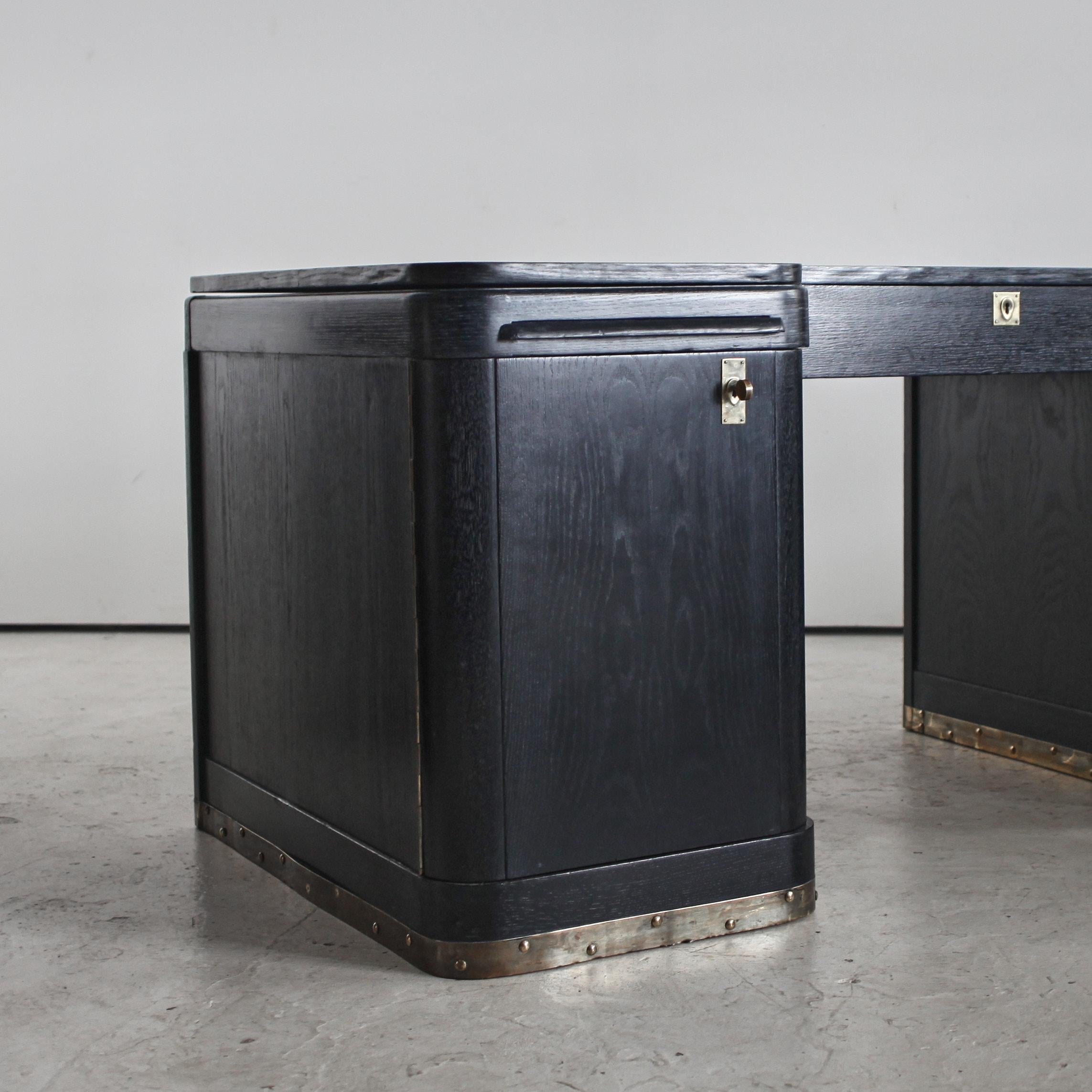 XL Viennese Limed Oak C.1930S Secessionist/Modernist Desk 3