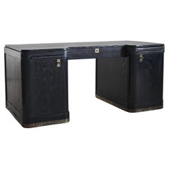 Bureau viennois sécessionniste/moderniste XL en chêne chauffé des années 1930