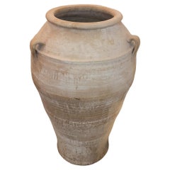 XL Antique 1980s Handled Greek Pottery Olive Jar
