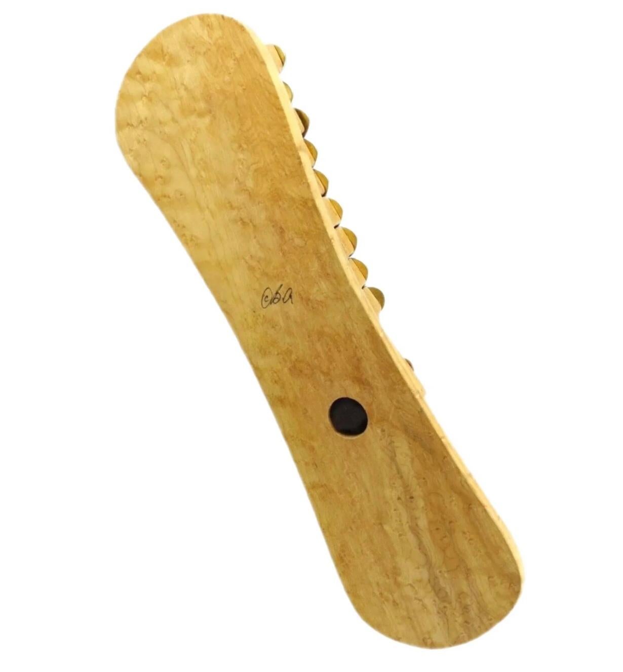 Érable piqué XL Artisan Hand Turned Modern  Bois d'érable cinétique MCM Menorah signé en vente