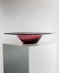XL Vintage Berry Toned Murano Glass Bowl, Italy, 1970s