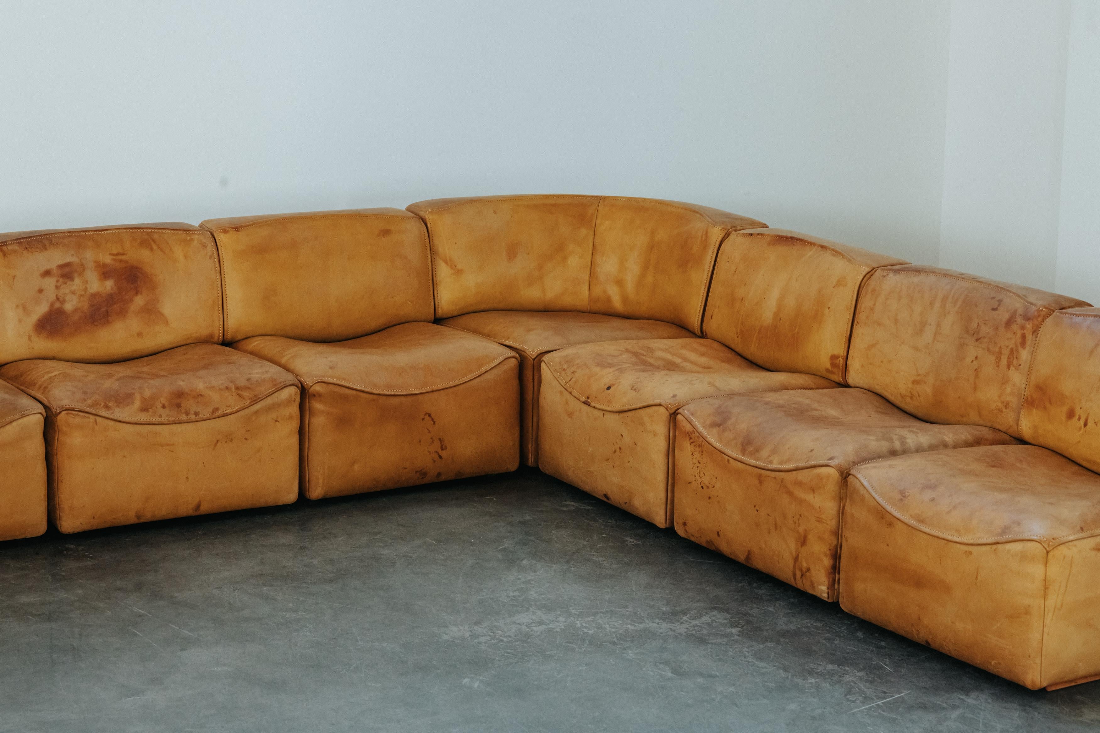 Européen Canapé De Sede DS15 vintage en cuir cognac de Suisse, vers 1970 en vente